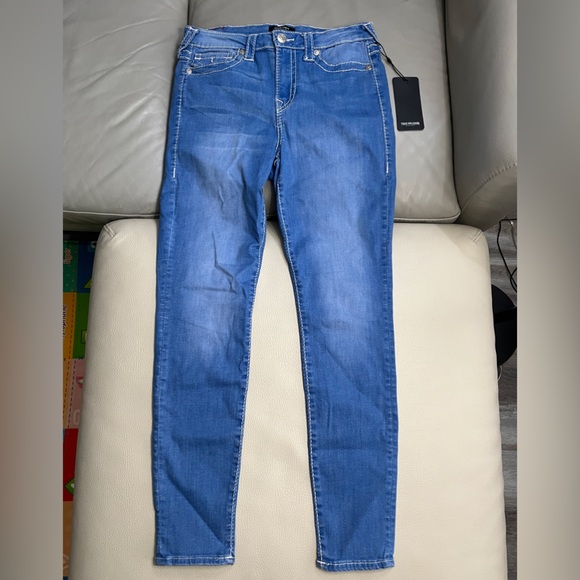 NWT - True Religion Women’s Jennie Curvy Mid Rise Super Skinny Jeans - Size 30 - Picture 4 of 11